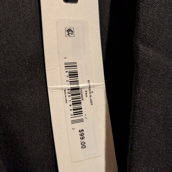 NWT Steve Madden Black Oversized Boyfriend Blazer Linen Blend Size Small - Picture 8 of 10
